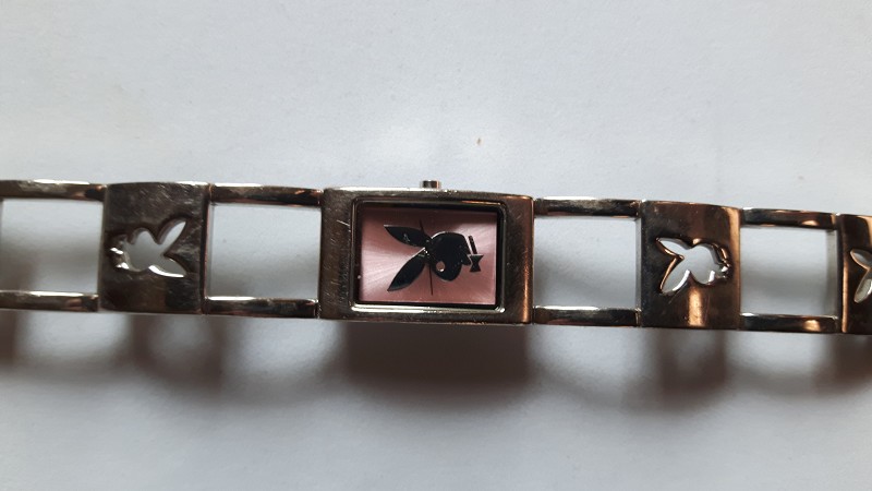 Playboy quartz watch with motif bracelet