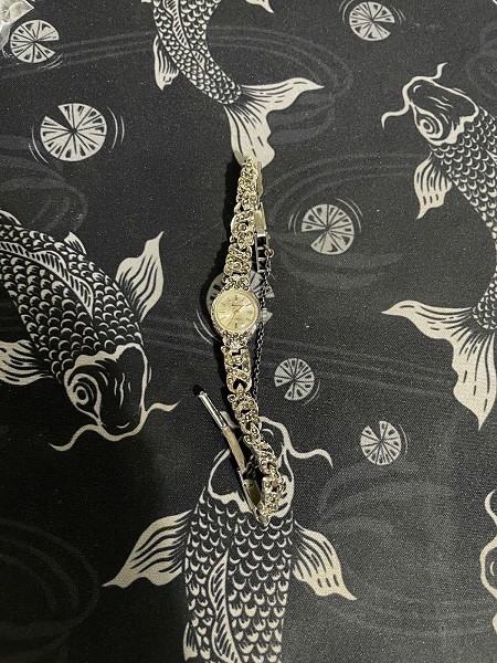 Ladies accurist mechanical watch with bejewelled strap